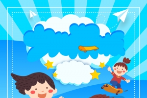 卡通少儿画板培训招生宣传海报