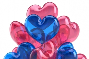 透明心形气球七夕情人节