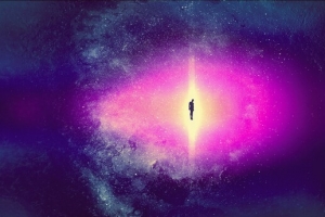 蓝粉色渐变星空星光