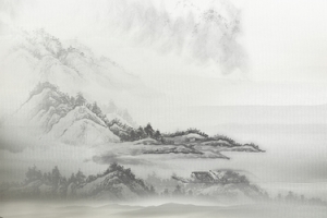 水墨竹枝背景元素图