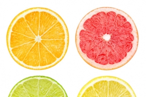 四种颜色西柚高清PNG透明免扣设计素材免费下载