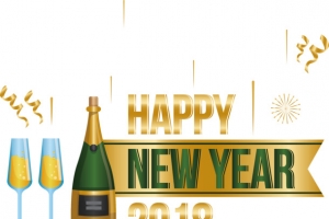 金色彩带新年快乐