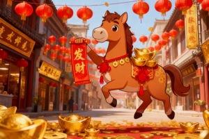 马上发财 2026年马年新年喜庆电脑4k壁纸