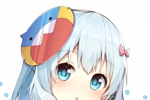 马尾辫 蓝眼睛可爱小女孩手机壁纸