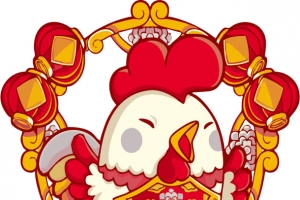 矢量卡通可爱鸡年装饰图案