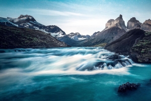 瀑布 湖泊 岩石 torres del paine 国家公园 智利 4k壁纸 3840x2160