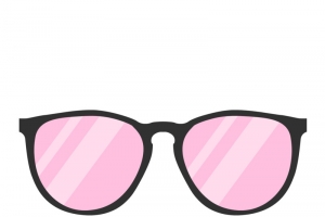 粉红色手绘矢量卡通眼镜镜框高清PNG透明免扣设计素材免费下载