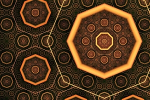 分形 形状 图案 发光 抽象 黄色 4k壁纸 3840x2160