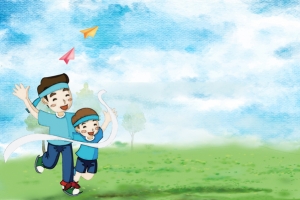 手绘卡通欢乐亲子比赛活动海报背景素材
