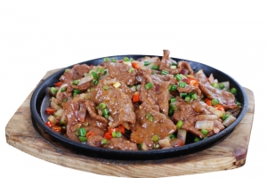 黑胡椒味美食餐饮铁板牛柳