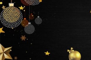 圣诞节黑金质感大气电商促销banner