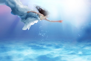 化妆品护肤品面膜海底美人鱼鲸鱼水滴珍珠贝壳背景banner