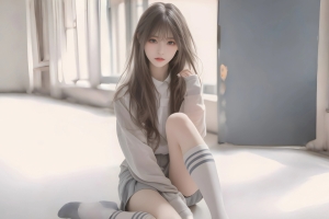 可爱长发女孩 白色衣服 平板动漫壁纸