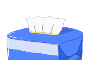 手绘蓝色湿巾插画