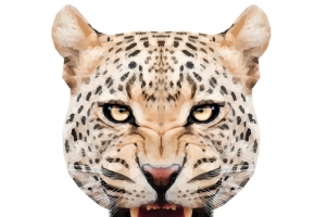 猛兽豹子花豹金钱豹头张嘴豹