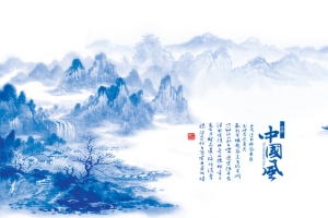 青花瓷风景背景