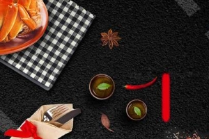 中国风秋季秋天海鲜
