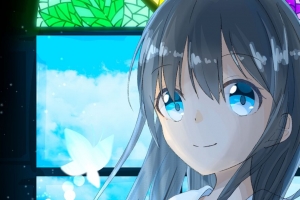女孩 窗户 彩色玻璃 可爱 动漫 4k壁纸 3840x2160