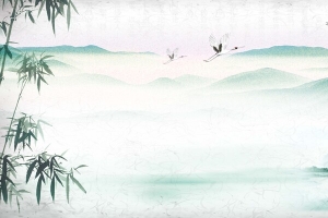 清明节竹子古风中国画广告背景