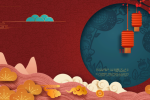 国潮中国风背景红