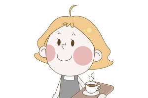 端着咖啡的女服务员