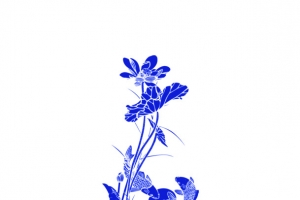 青花瓷花草纹理