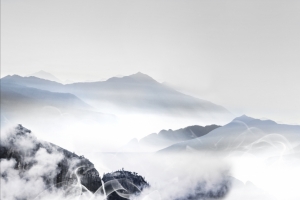 中国风云雾山水墨风景画4K壁纸
