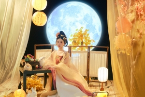 中秋古风美女张婕婕 4k壁纸 3840x2400