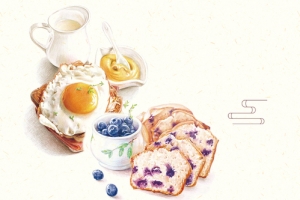 下午茶手绘白色banner