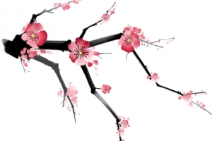 古风水墨梅花元素免扣PNG