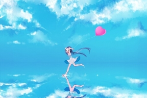 手绘卡通蓝色天空壁纸