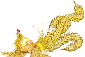 国潮金色凤凰元素