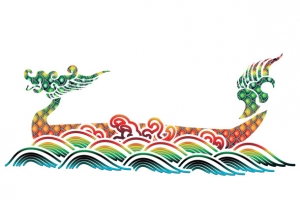 彩色卡通龙舟海报背景