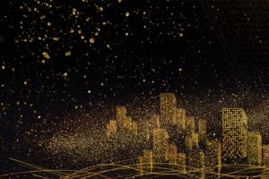 高逼格地产鎏金质感黑色背景