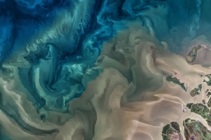河 海 卫星 鸟瞰 4k壁纸 3840x2160