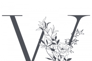 素雅花枝字母W