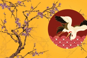 梅花国潮背景