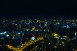城市 建筑 灯光 夜晚 鸟瞰图 深色 4k壁纸 3840x2160