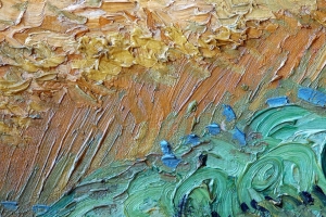 文森特·梵高 麦田与柏树 麦田 油画 画布 油漆 4k壁纸 3840x2160