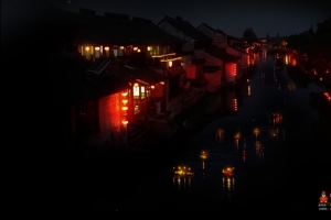 荷花灯元宵节桌面背景