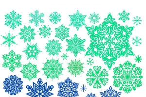 多样雪花形状素材