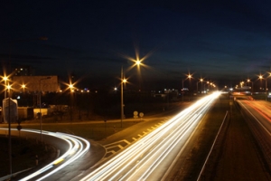 现代简约大气夜晚道路海报背景