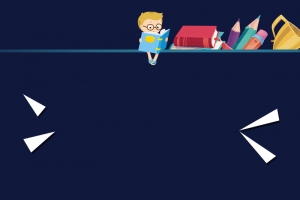 英语兴趣班招生卡通黑色banner
