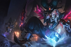 英雄联盟lol恶魔小丑 奥术师 萨科最新皮肤4k游戏壁纸