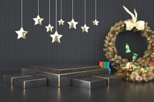 C4D，黑金，舞台，高端