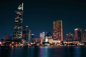 城市 建筑 夜晚 海岸 4k壁纸 3840x2160