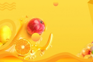 新鲜水果促销黄色banner