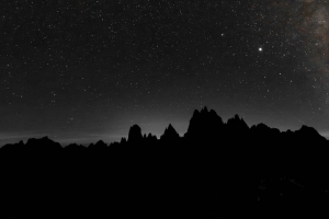 星空 山脉 轮廓 夜晚 黑暗 黑暗 4k壁纸 3840x2160