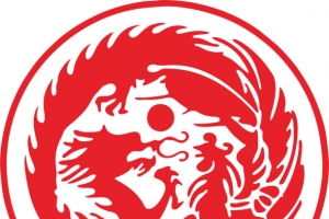 龙凤呈祥圆形剪影图案