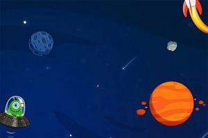 蓝色背景上的宇宙H5素材背景